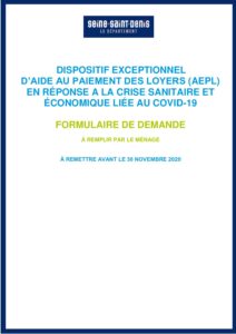 Dispositif exceptionnel d'aide au paiement des loyers (AEPL)