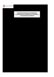 Règlement intérieur des commissions d'attribution des logements et examen de l'occupation de logements